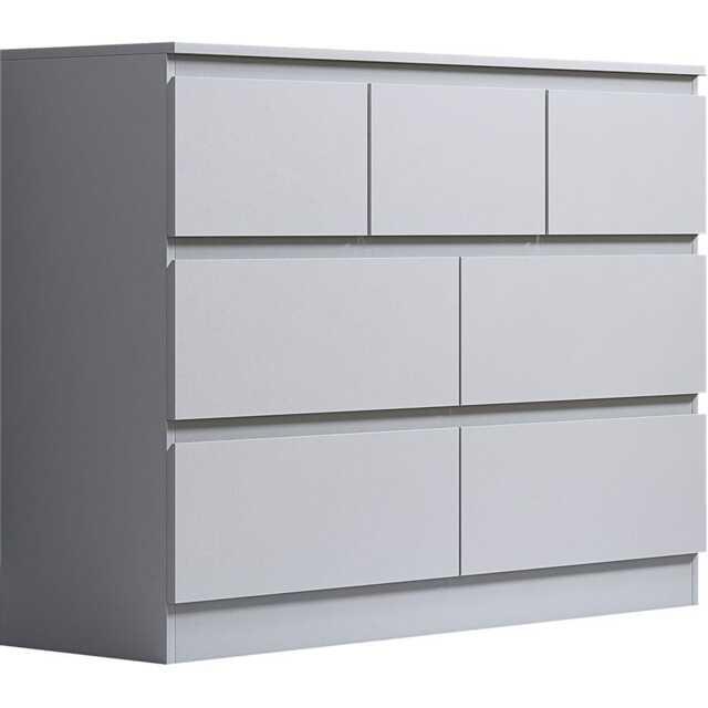 Fairfield Minimalist Large Chest of Drawers 7 Draw In Matt White White White 1