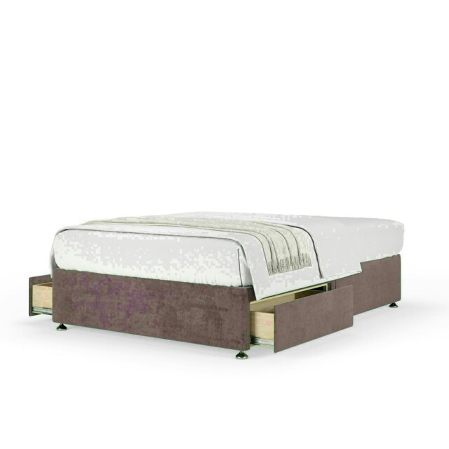Mauve Naples Velvet 2 Drawer Divan Base Super King