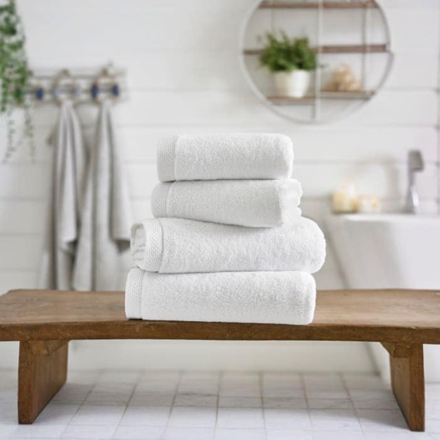 Egyptian Cotton Spa Quality Absorbent Soft & Premium Comfort Bathroom Towels White White