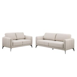 Oslo Modern Scandi Style Fabric Living Room 2+3 Seater Sofa Set (Beige) Cream Beige Five Plus Seater