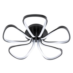 BHS Alvar LED Petals Ceiling Light Black Satin Black 1