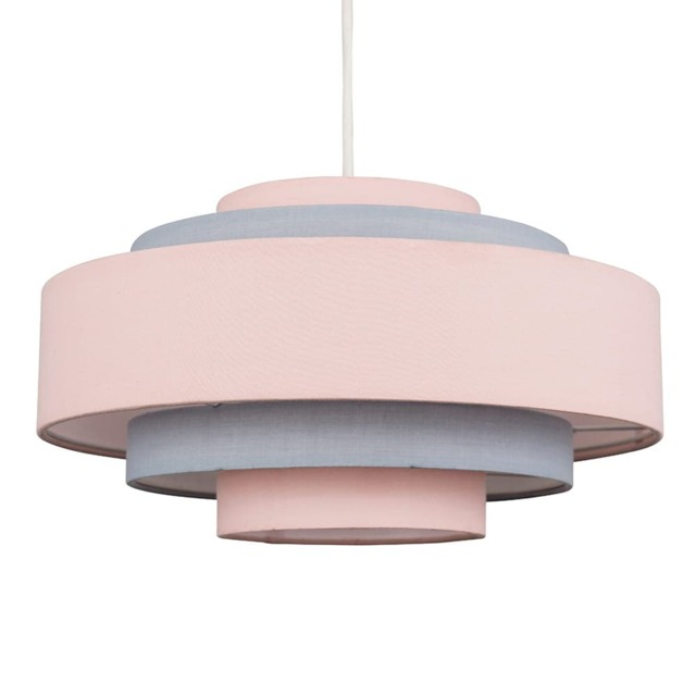 ValueLights Hampshire Pink Ceiling Pendant Shade and Bulb