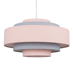 ValueLights Hampshire Pink Ceiling Pendant Shade and Bulb