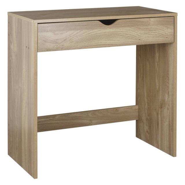 1 Drawer Dressing Table Console Desk, 75 x 40 x 75 cm Brown Oak & Oak 9 x 42.5 x 77.5 1