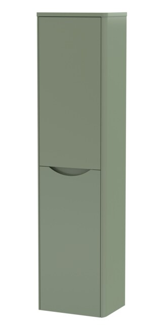 Balterley Arch Modern Bathroom 1 Soft Close Door Wall Hung Tall Cabinet Green Satin Green 1