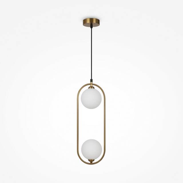 Maytoni Ring Modern 2 Light Globe Pendant Ceiling Light Brass G9