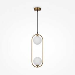 Maytoni Ring Modern 2 Light Globe Pendant Ceiling Light Brass G9