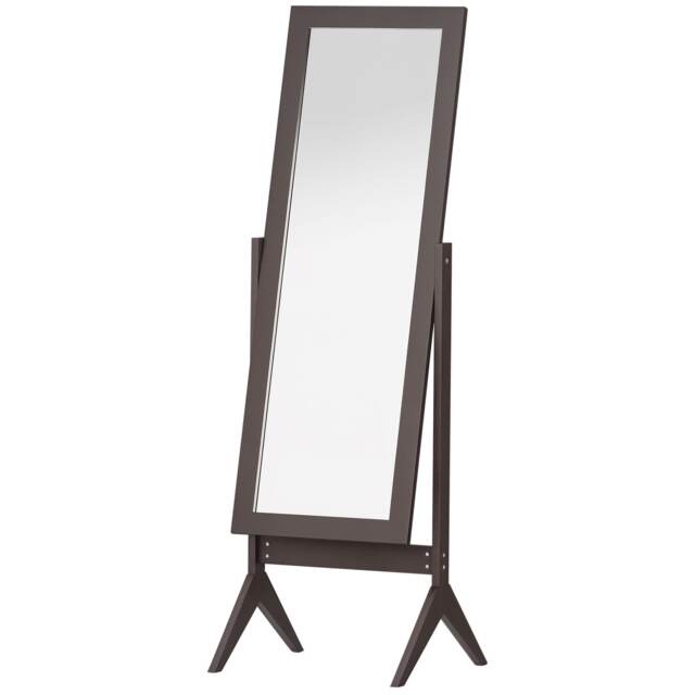 HOMCOM Full Length Mirror, Freestanding Adjustable Angle Dressing Mirror for Bedroom, Living Room, 148 47 cm, Brown