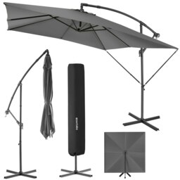 Parasol Apollo - 250 x 250 cm, tilt adjustable, protective cover included Grey Light Grey