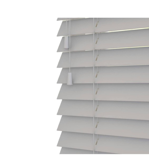 40cm Relaxed Grey Wooden Venetian Blinds With Strings (130cm drop) Grey Grey
