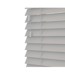 40cm Relaxed Grey Wooden Venetian Blinds With Strings (130cm drop) Grey Grey