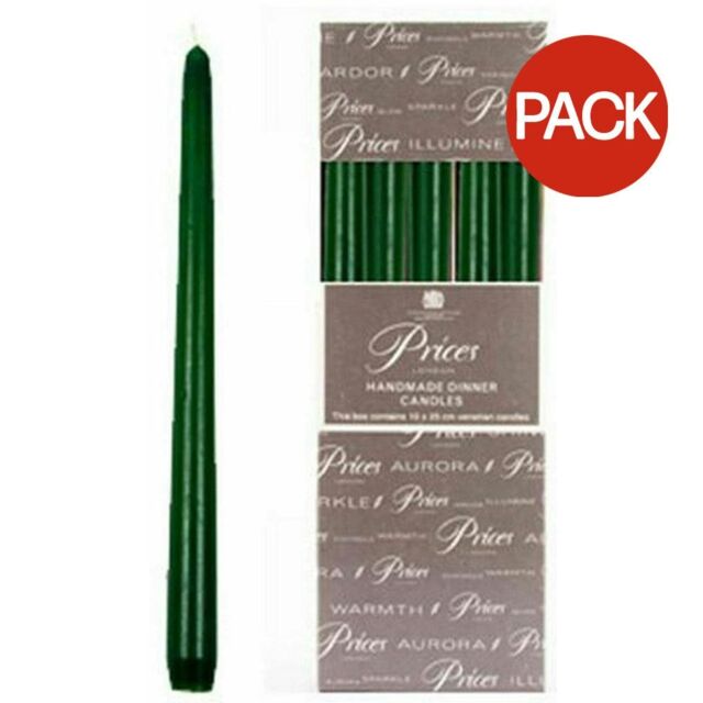 Prices Candles Venetian Candles (Pack Of 10) - Evergreen - One Size