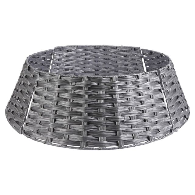 76cm Christmas Xmas Tree Skirt Round Decorative Festive Base Stand Cover 4 Pcs Silver Silver