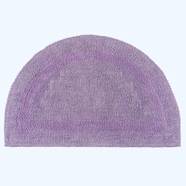 Homescapes Luxury Reversible Semi Circle Bath Mat - Lilac Purple Lilac