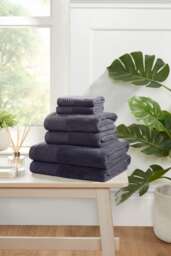Eden Weave Pure Cotton Hand Towels Set Of 2 Grey Hand towel 2