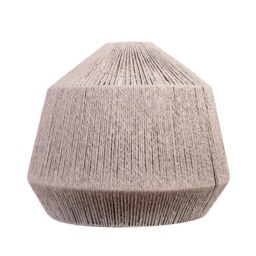ValueLights Riad Fabric Natural Grey Taper Ceiling Shade and Bulb