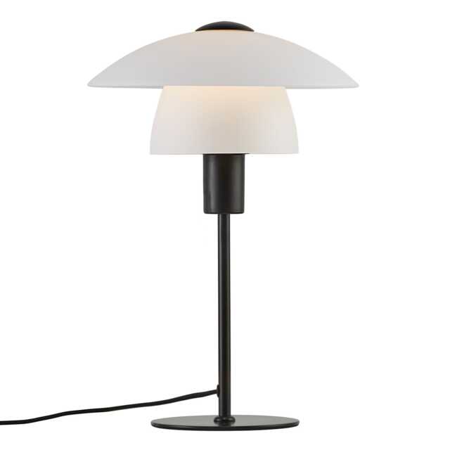 Nordlux Verona Indoor Table Lamp Black Glass E27 Cord Switch - Mains Powered, IP20