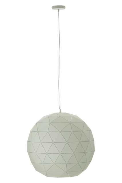 Orsina Large White Geometric Pendant Light, Modern Ceiling Light With White Steel Shade, Durable Decorative Lighting