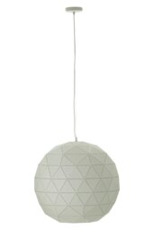 Orsina Large White Geometric Pendant Light, Modern Ceiling Light With White Steel Shade, Durable Decorative Lighting