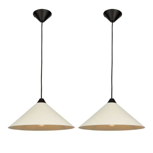 Set of 2 Fontana - Taupe 40cm Diameter Ceiling Pendant Lights