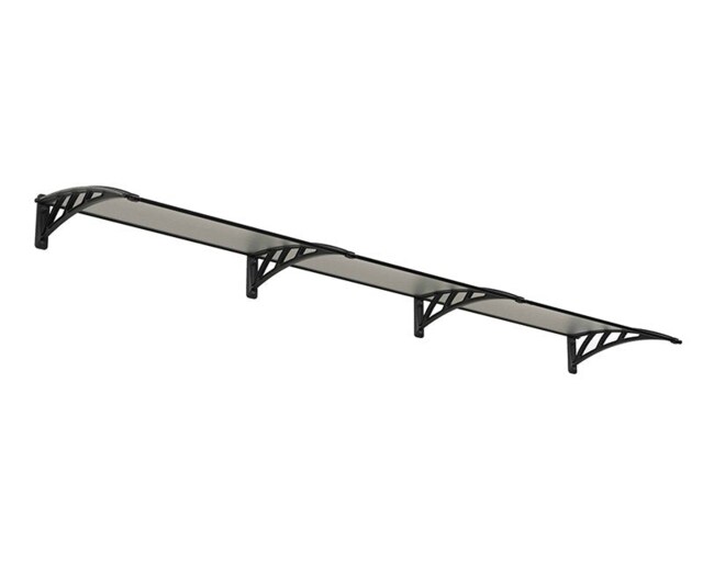 Patio Cover Neo Door Awning Canopy 3540 Twinwall - Polycarbonate - L357 x W76 x H25 cm - Grey Grey