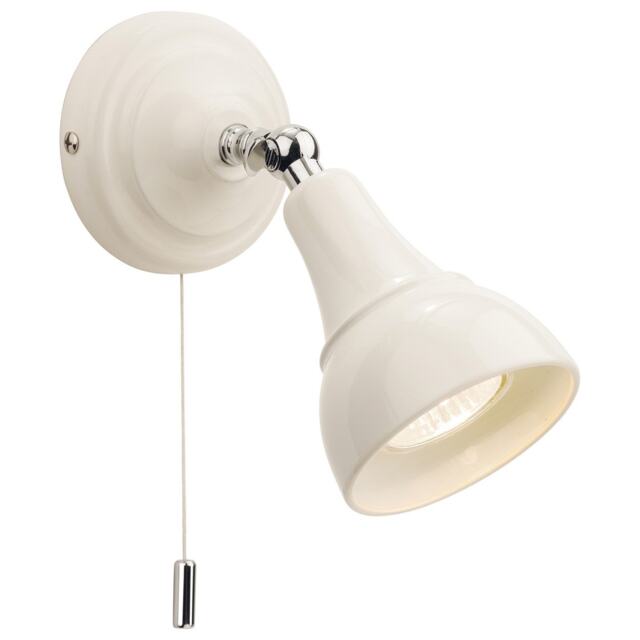 Country 1 Light Single Wall Spotlight (Switched) Cream, GU10