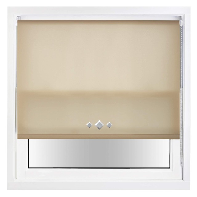 FURNISHED Daylight Trimmable Roller Blinds with Triple Diamond Eyelets and Metal Fittings Brown Cappuccino (W) 210cm x (L) 165cm