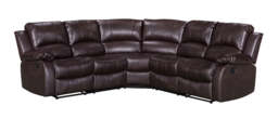 Faux Leather Brown 2C2 Manual Recliner Corner Sofa VALENCIA