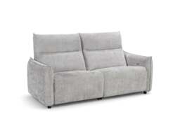 Woven Chenille Grey 3 Seater Electric Recliner Sofa CARRERA
