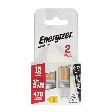 Energizer LED G9 470lm 4.2W 2700K (Warm White) Light Bulb - Box of 2