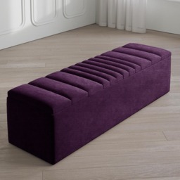 Safar 150cm Large Ottoman Storage Box - Naples Shoes Bench - Purple Lined Upholstery Blanket Storage Box