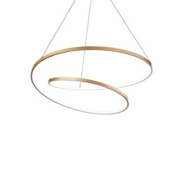 OZ Dimmable Swirl 60cm Integrated LED Pendant Ceiling Light Brass, 3000K