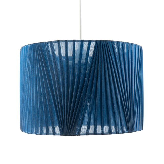 Modern Midnight Blue Voile Fabric Organza Tapered Pendant Lamp Shade Blue Midnight Blue 1
