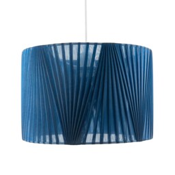 Modern Midnight Blue Voile Fabric Organza Tapered Pendant Lamp Shade Blue Midnight Blue 1