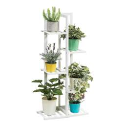 Living and Home Rustic Wooden Multi-Tiered Potted Plant Stand - 45x103cm