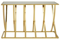 Orsina Chrome Finish Console Table, Elegant Design Modern Console Table, Functional And Sleek Hallway Table