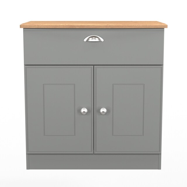 Albert 1 Drawer 2 Door Sideboard in Dusk Grey & Riviera Oak (Ready Assembled) Grey Dusk Grey & Riviera Oak