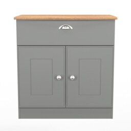 Albert 1 Drawer 2 Door Sideboard in Dusk Grey & Riviera Oak (Ready Assembled) Grey Dusk Grey & Riviera Oak
