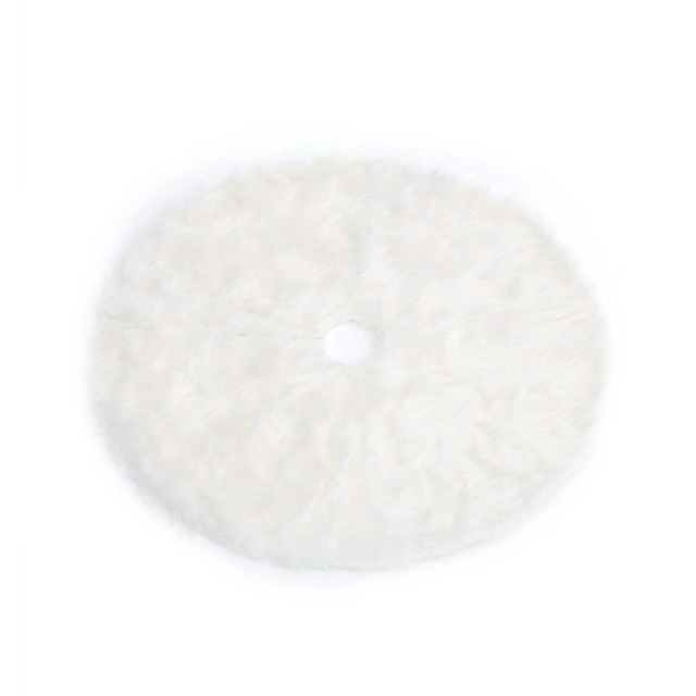 Living and Home Snow White Plush Christmas Tree Skirt for Holiday Decoration-78 cm