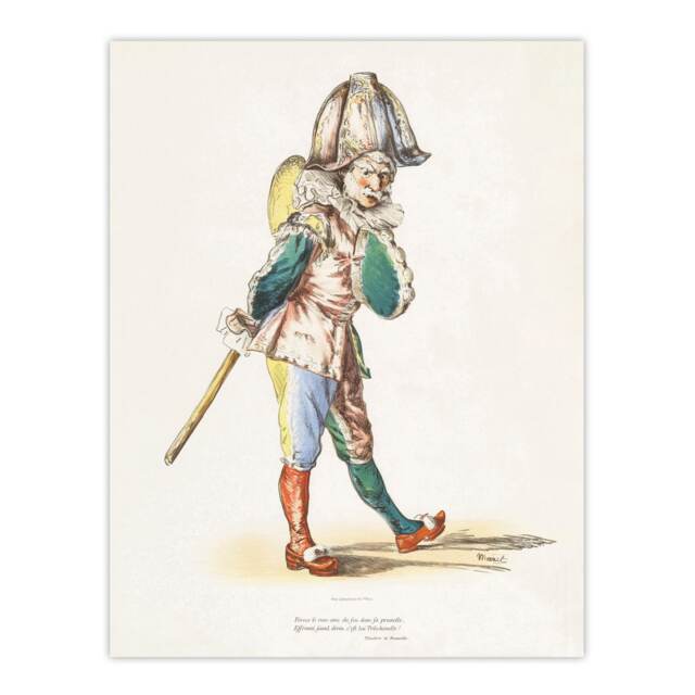 "Polichinelle Clown Portrait Manet Vintage Huge Wall Art Poster Print 24X32"""