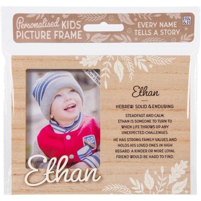History & Heraldry Pre-Personalised Kids Wooden Picture Frame - Ethan