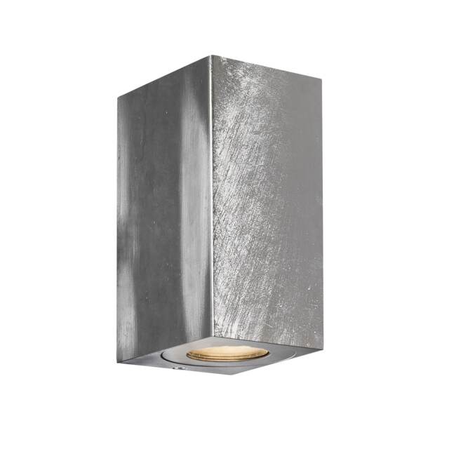 Nordlux Canto Outdoor Wall Light Silver Galvanized steel Solar GU10 Sensor Coastal/Marine Safe - Mains Powered, IP44