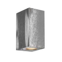 Nordlux Canto Outdoor Wall Light Silver Galvanized steel Solar GU10 Sensor Coastal/Marine Safe - Mains Powered, IP44