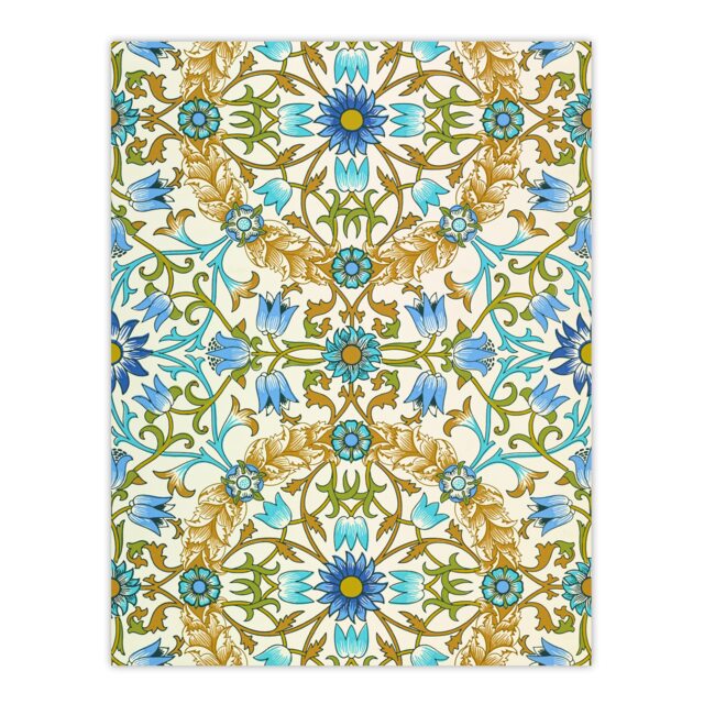 "Blue Floral Vine Pattern W. Morris Vintage Wall Art Poster Print 12X16"""
