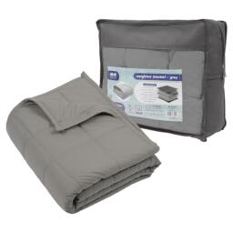 Harbour Housewares Weighted Blanket with Storage Bag - 4kg Weight Blanket Anxiety Stress Relief & Deep Sleep Calming Throw - Grey