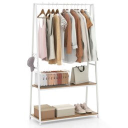 COSTWAY Clothes Rack Freestanding Clothes Rack Natural Multi One Size
