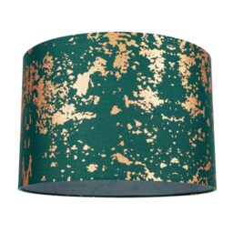 Modern Green Cotton Fabric Lampshade with Copper Foil Decor for Table or Ceiling Green Forest Green 1
