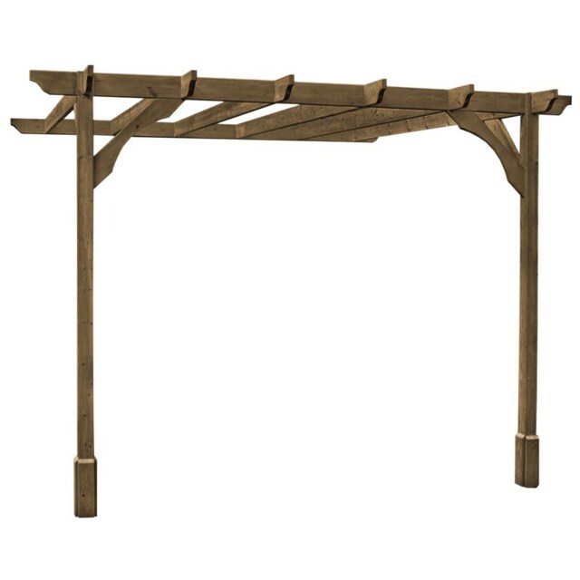 Wall Mounted Premium Pergola - Wood - L180 x W480 x H270 cm - Rustic Brown