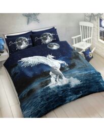Velosso Dream Like A Unicorn Printed Cotton Blend Pink Duvet Cover and Pillowcase Set Pink King