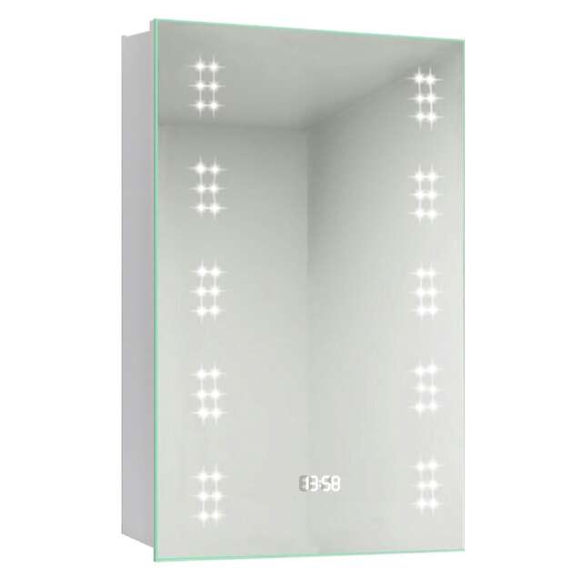 Living and Home Wall Mount LED Mirror Cabinet with Demister Pad for Bathroom